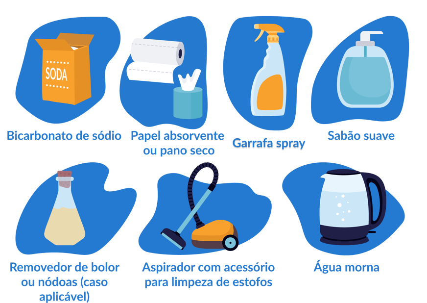 Materiais de limpeza para colchão insuflável